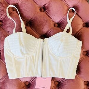 Hello Molly white corset top, new with tags